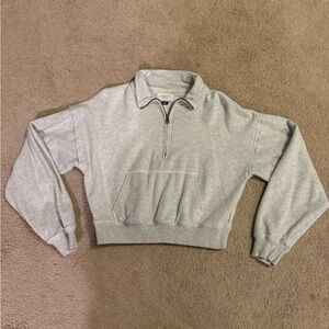 American Eagle Outfitters Gray Quarter Zip Women's Sweater